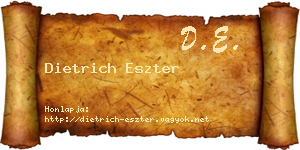 Dietrich Eszter névjegykártya